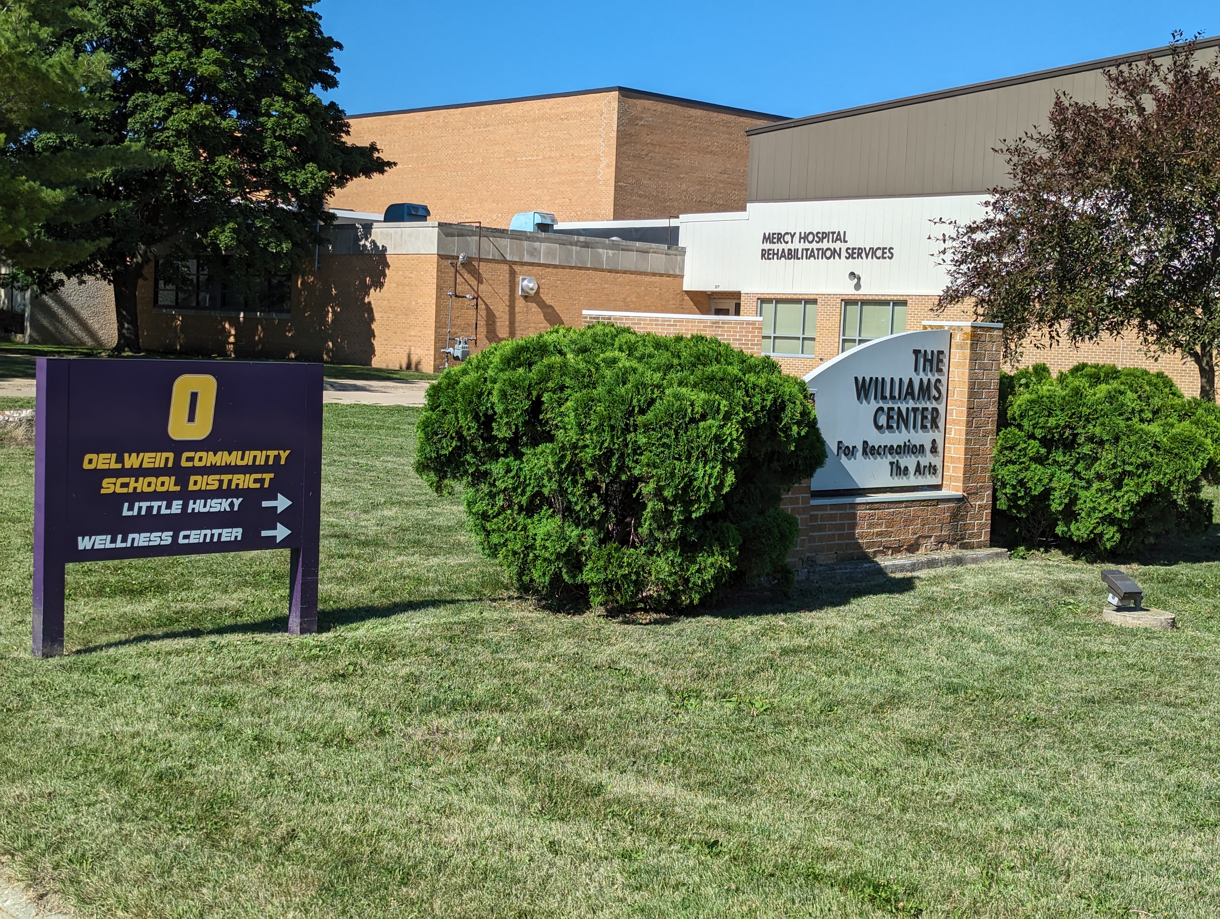 Entrance to the Parking Lot from 8th Avenue SE in Oelwein, Iowa