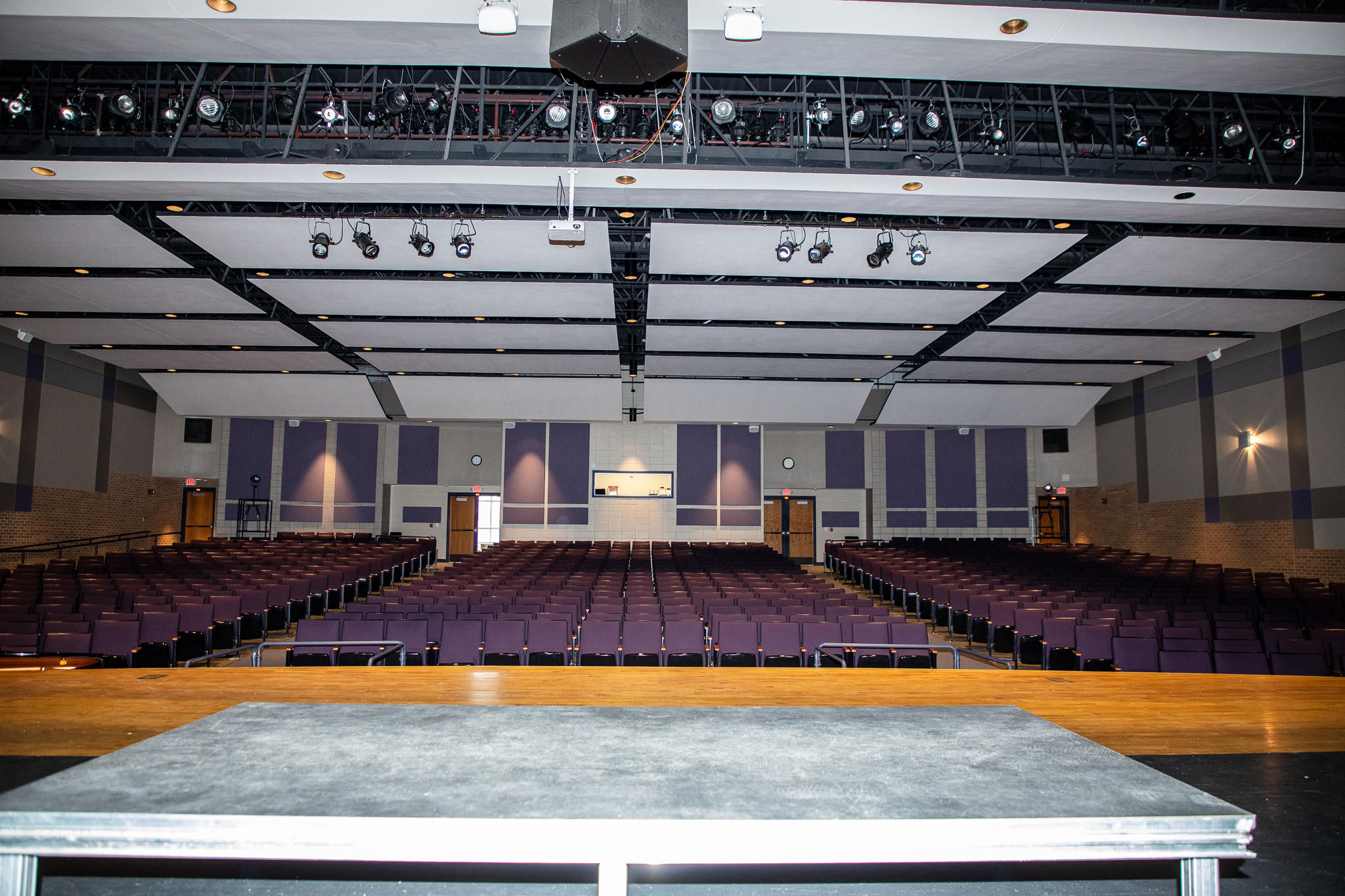 Stage view looking at the seats.