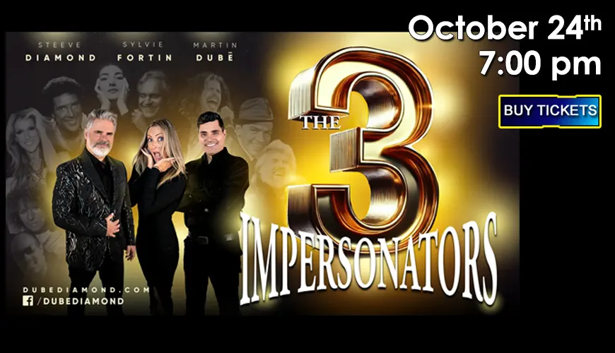 The 3 Impersonators - 60+ Songs in 90 Minutes LIVE in Concert at the Williams Center Auditorium - 7:00 pm on August 22, 2026